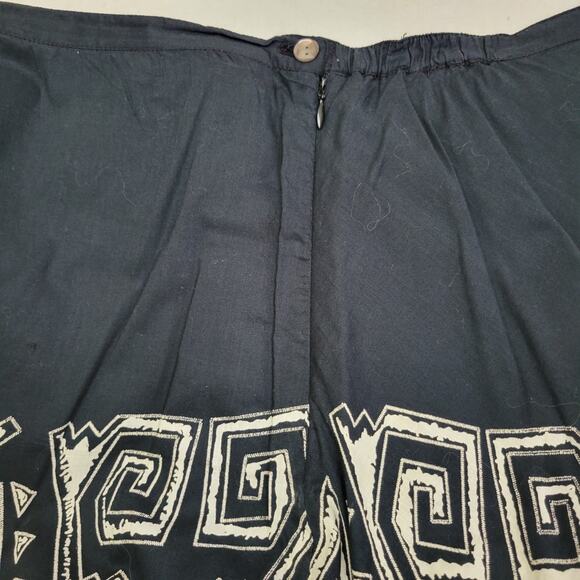 VTG Tiered Boho Skirt Beaded Applique Black & White Geometric Chico's 2 (US L) - Picture 7 of 9